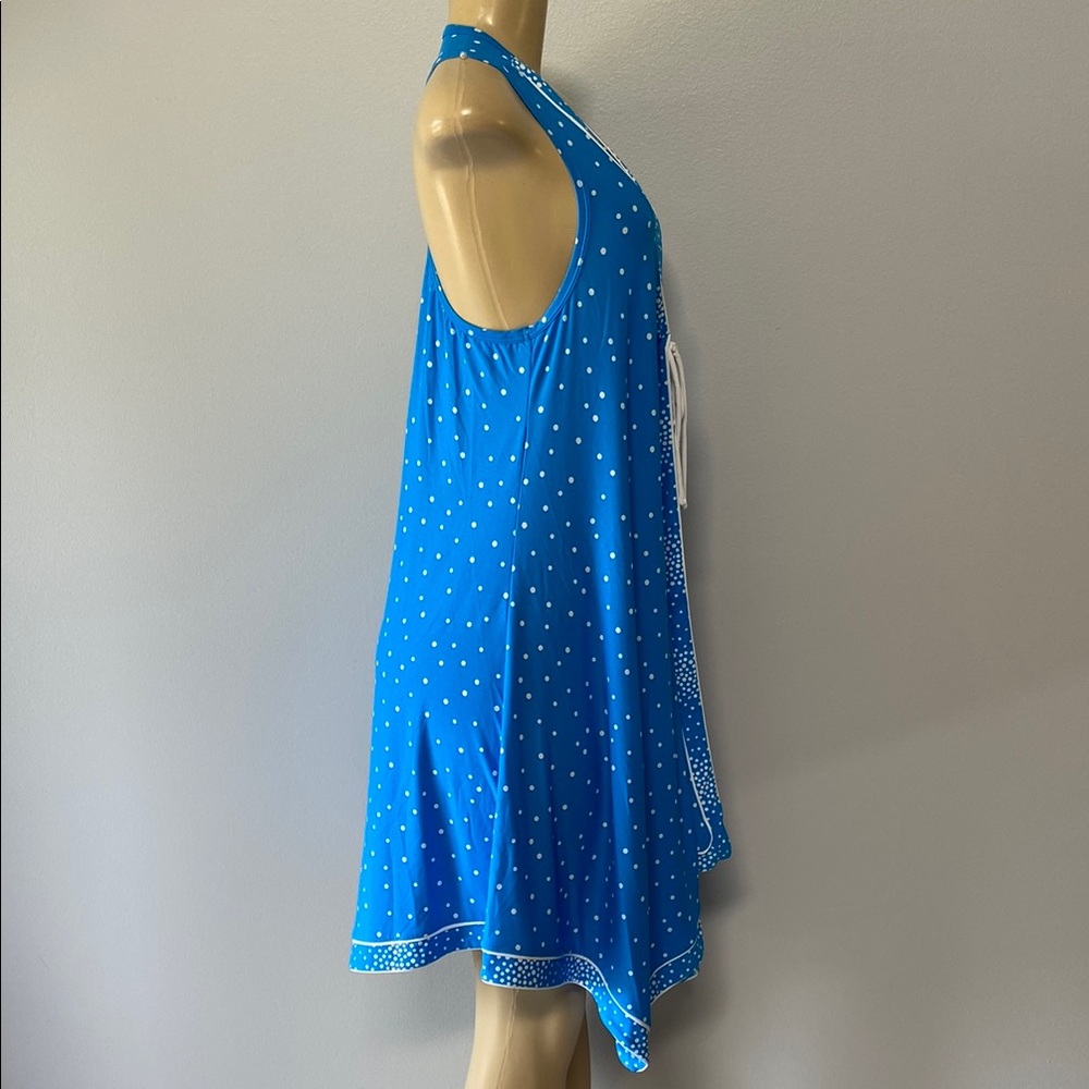 Coco Reef Blue Polka Dot Sleeveless Swim Coverup Dress Bra Sized - Picture 6 of 7